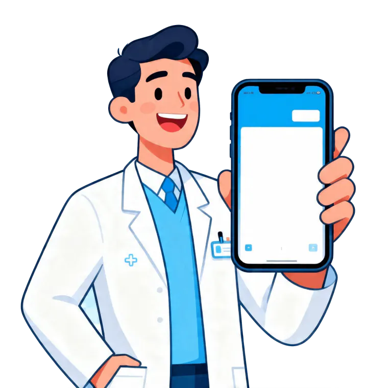 Dokter mengaudit komisi di smartphone